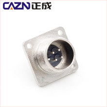 Proportional Valve Connector 4Pin Square Metal Male Panel Mount Receptacle Connector for Servo